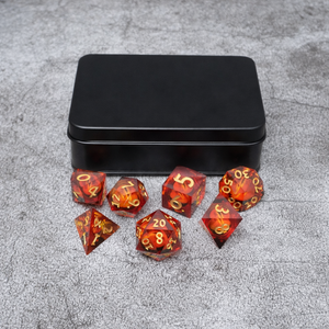 Sauron's Eye |  7 Piece Moving Eye DnD Dice Set | Acrylic RPG Gaming Dice - Echo Six Hobbies
