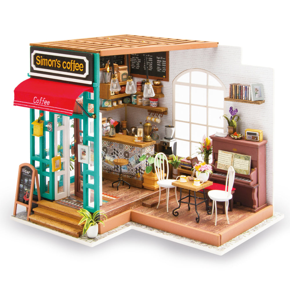 Robotime DIY House; Simon's Coffee — DIY Minature House Kit