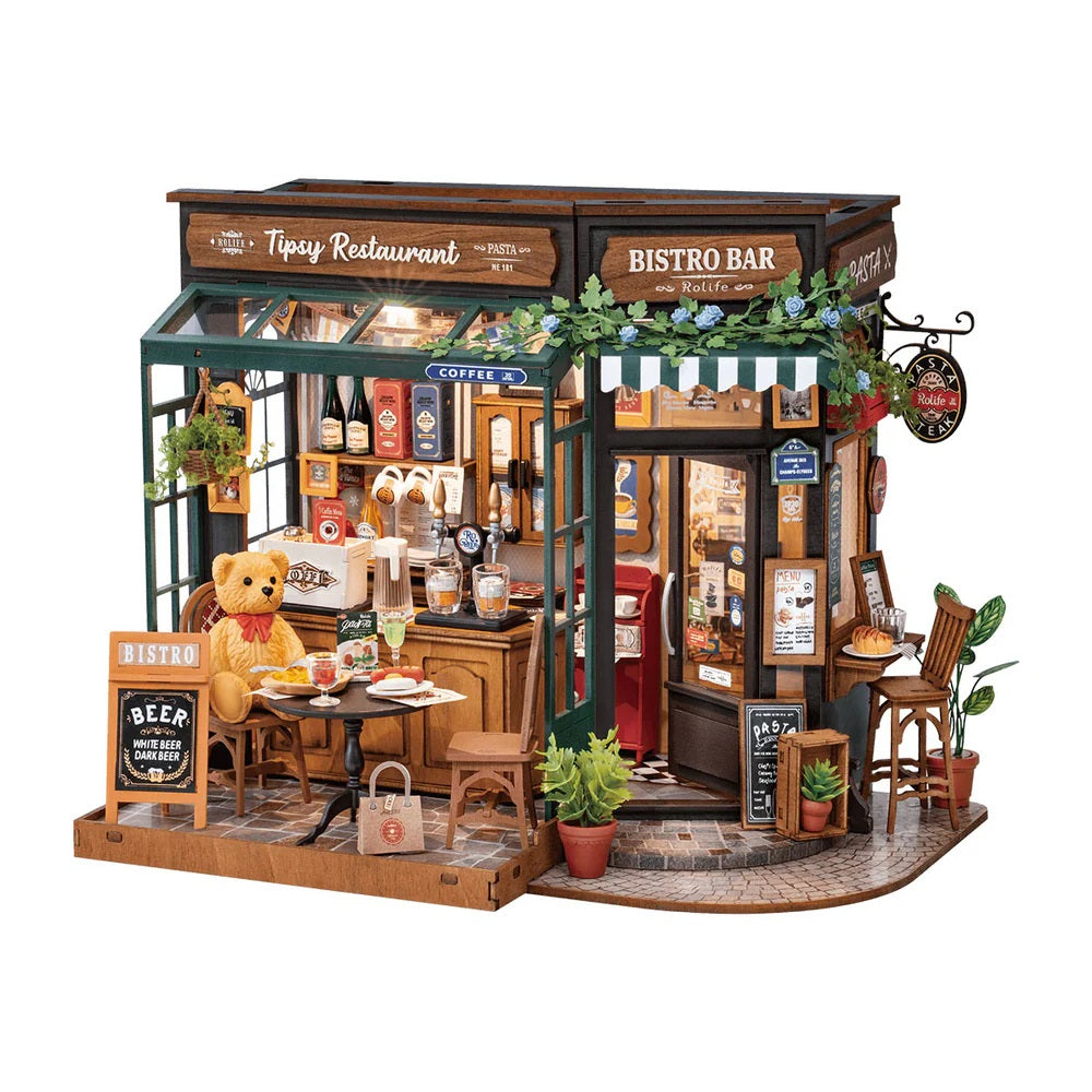 Robotime Tipsy Restaurant DIY Miniature House — DIY Minature House Kit