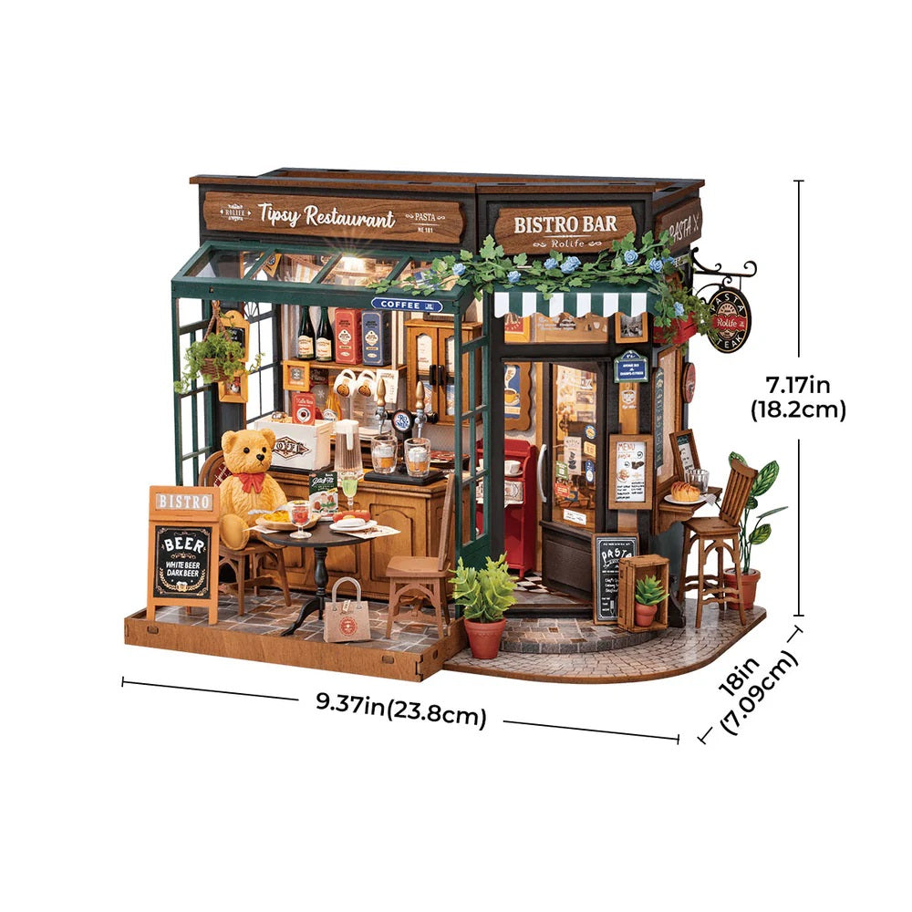 Robotime Tipsy Restaurant DIY Miniature House — DIY Minature House Kit