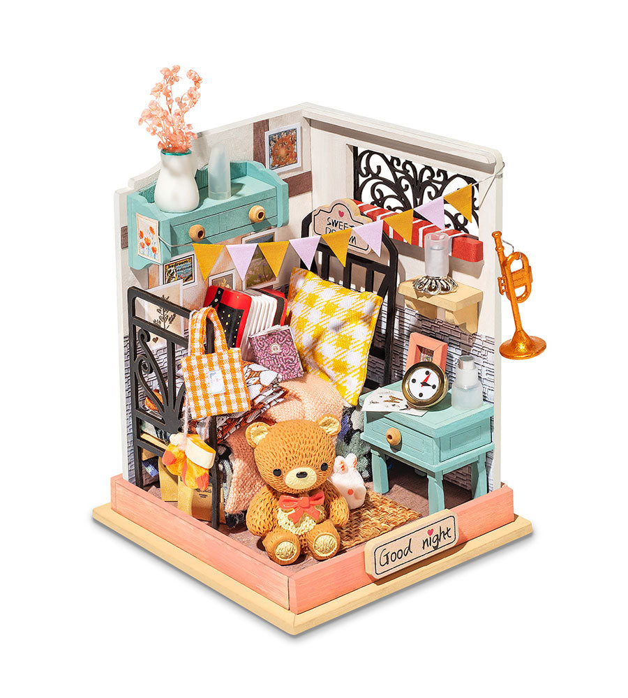 Robotime Super Mini House; Sweet Dream - Bedroom — DIY Minature House Kit