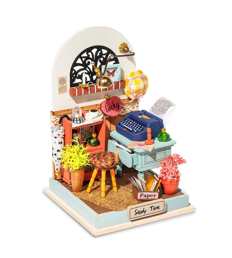 Robotime Super Mini House; Record Mood - Study — DIY Minature House Kit