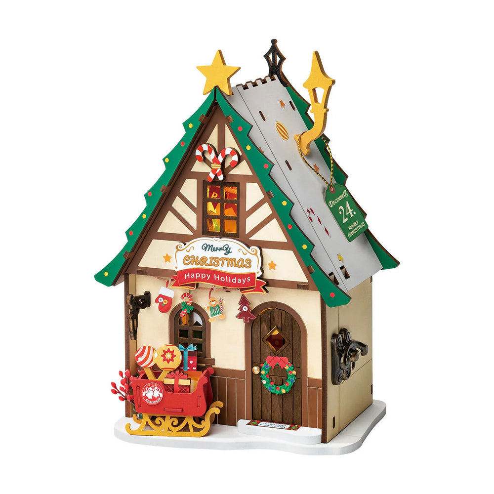 Robotime Twinkling Christmas House, Super Mini Houses - — DIY Home Decor