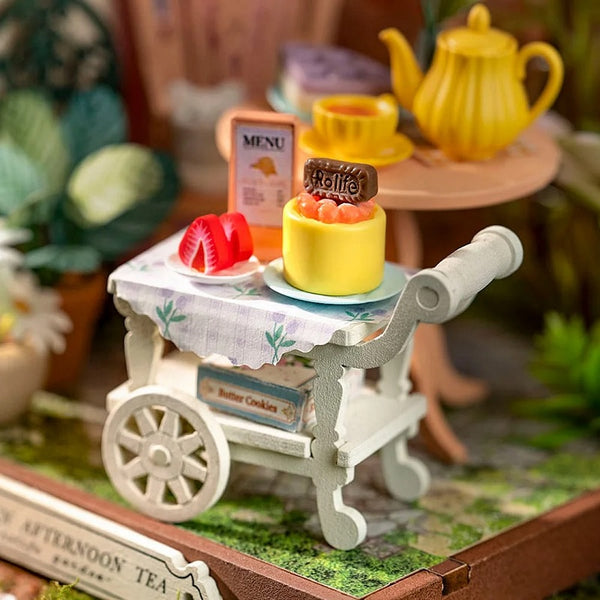 Robotime - Fancy Tea Yard, Super Mini Houses - Little Warm Spaces — DIY Minature House Kit