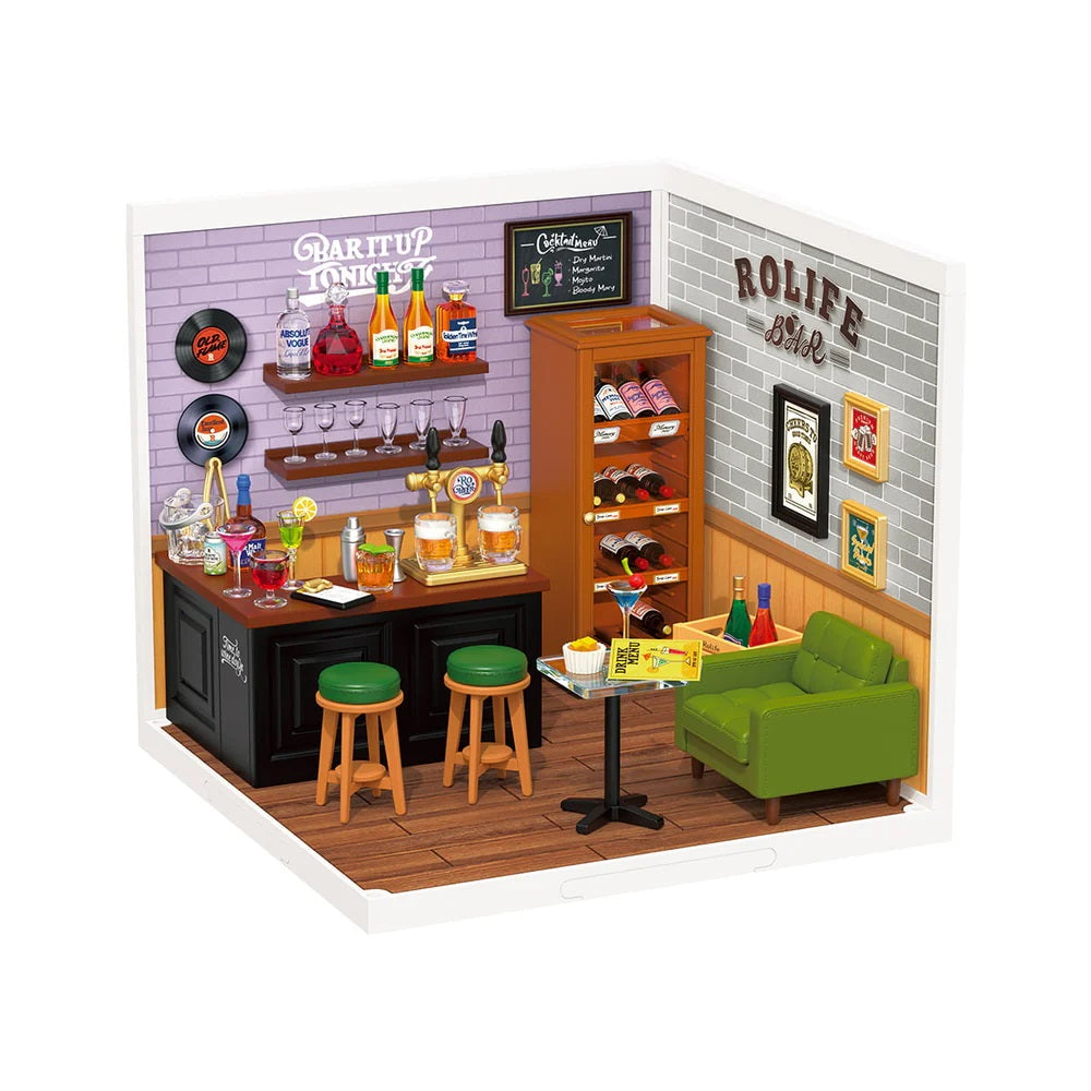 Robotime Leisurely Cheers Bar DIY Plastic Miniature House
