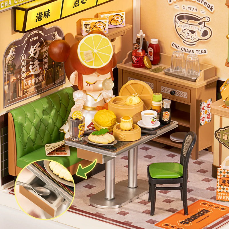 Robotime Hong Kong Bites Cafe DIY Miniature House