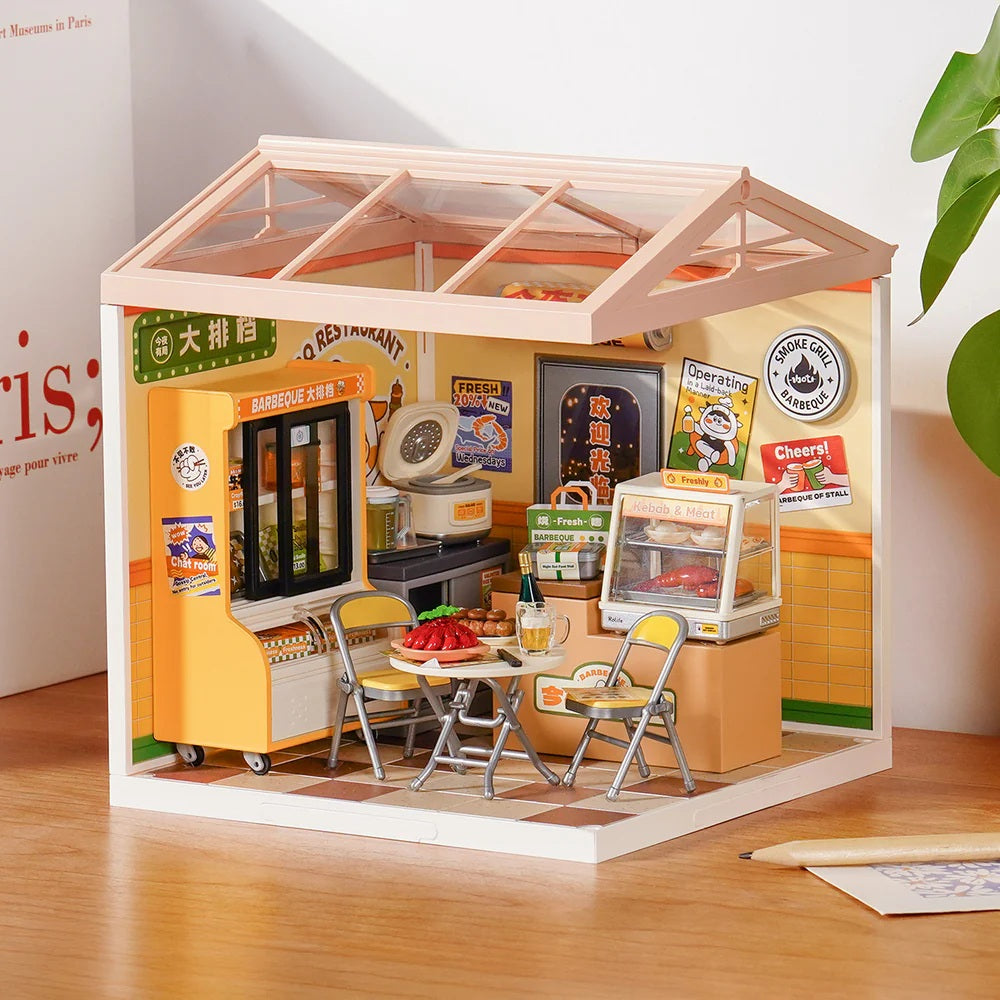 Robotime Night Out Food Stall, DIY Miniature House — DIY Home Decor