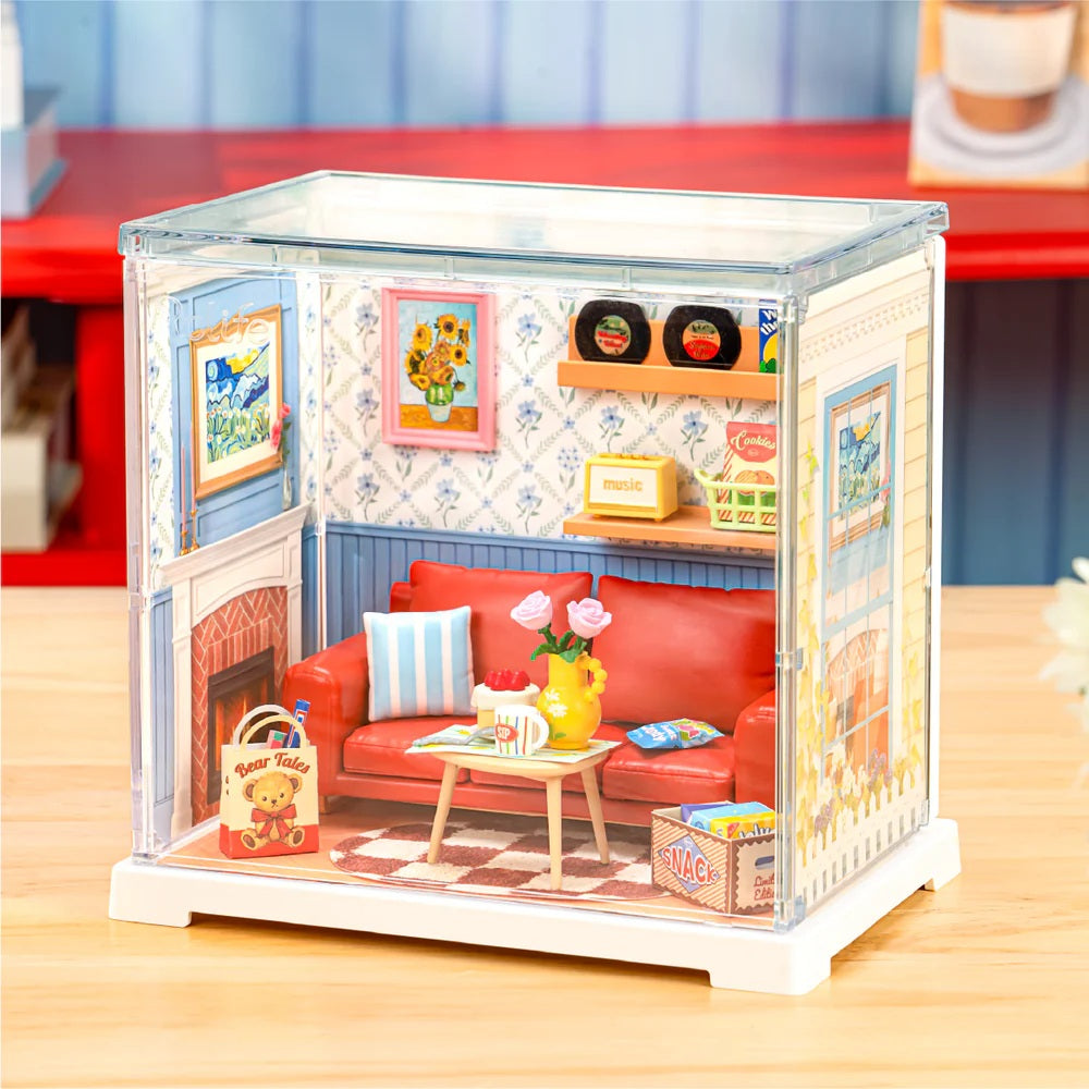 Robotime Country Blue Lounge, DIY Miniature House — DIY Home Decor