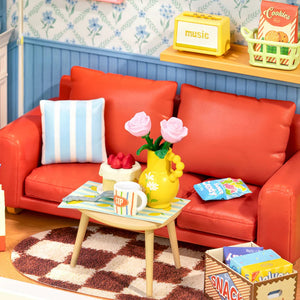 Robotime Country Blue Lounge, DIY Miniature House — DIY Home Decor
