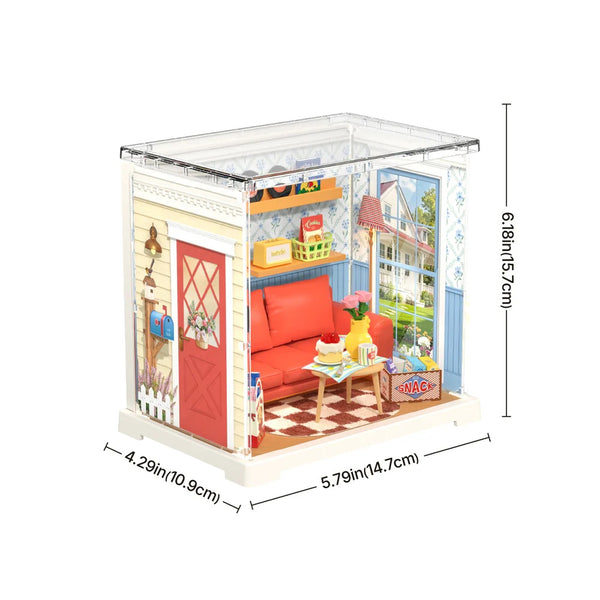 Robotime Country Blue Lounge, DIY Miniature House — DIY Home Decor