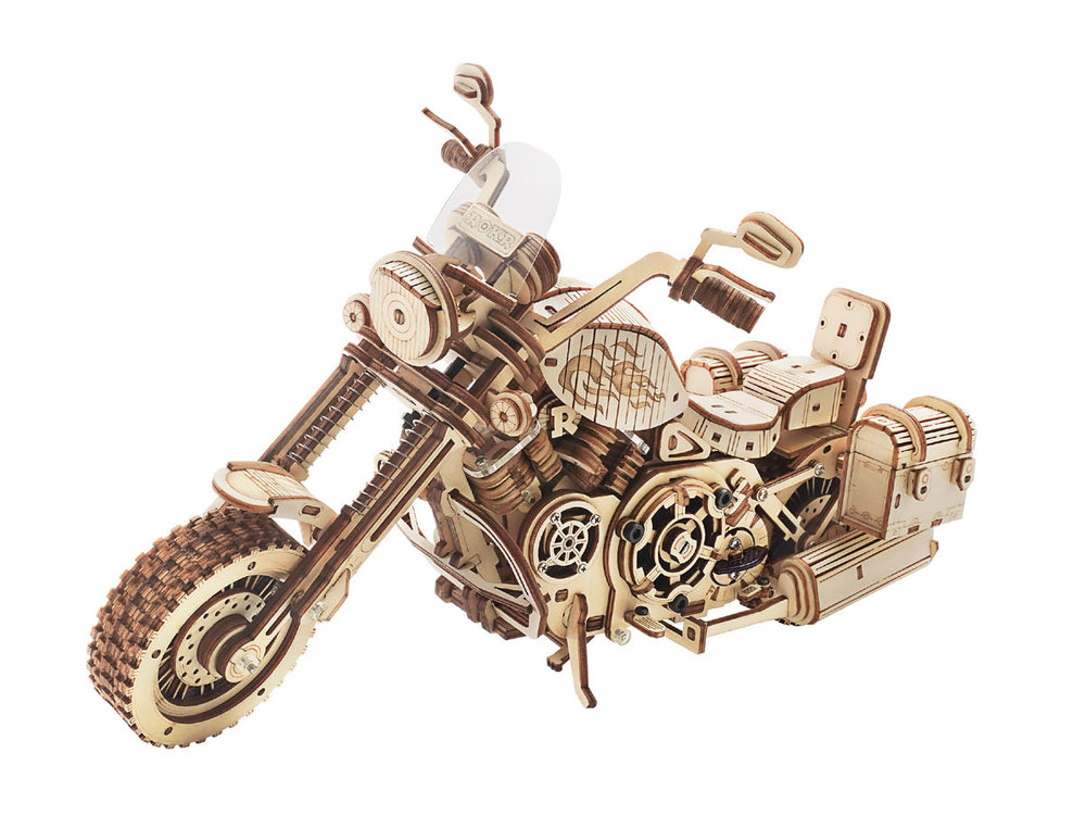 Robotime Mechanical Wood Models; Cruiser Motorcycle