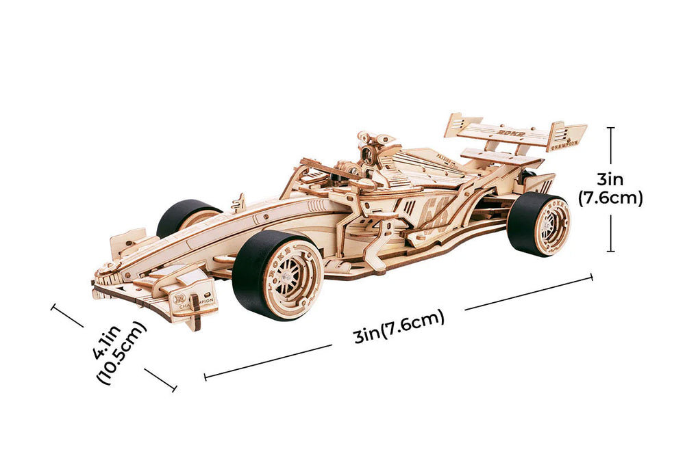 Robotime F1 Racing Car, Mechanical Wood Models