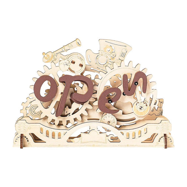 Robotime Open Closed Sign, 3D Wooden Puzzle - Mechanical Wood Model — DIY Home Decor