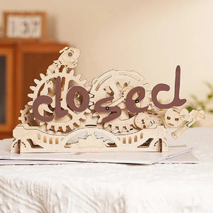 Robotime Open Closed Sign, 3D Wooden Puzzle - Mechanical Wood Models — DIY Mechanical 3D Puzzle