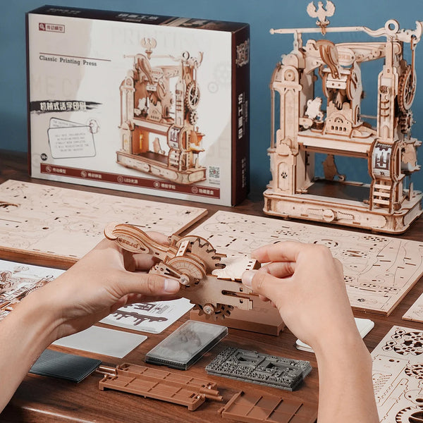 Robotime Rolife - Classic Printing Press — DIY Mechanical 3D Puzzle