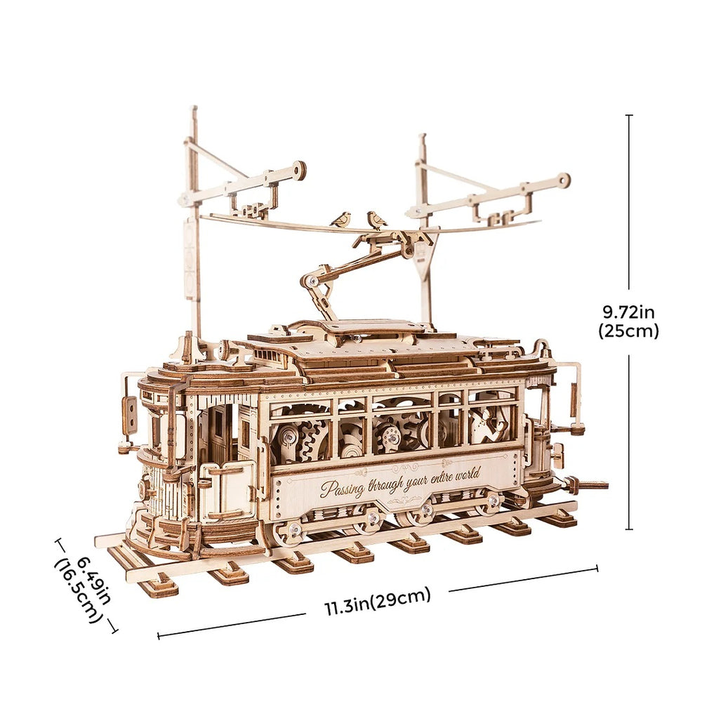 Robotime Classic City Tram 3D Wooden Puzzle — Mechanical Puzzles