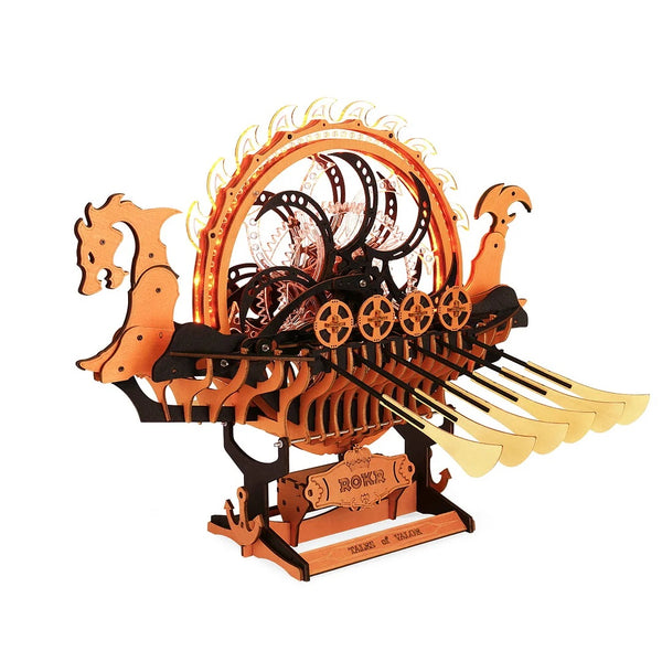 Robotime Viking Dragon Ship, Mechanical 3D Wooden Puzzle — Mechanical Puzzles