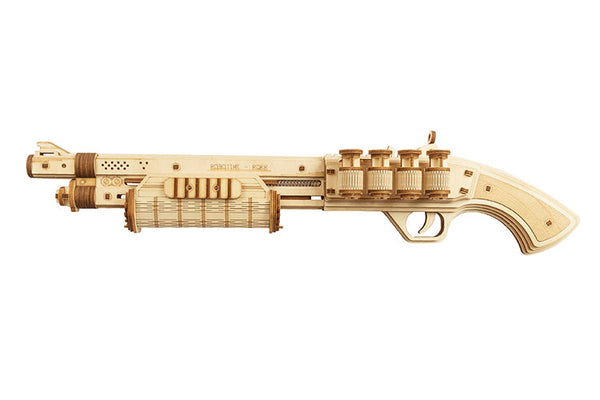Robotime Justice Guard Gun Models; Terminator M870 — Mechanical Puzzles
