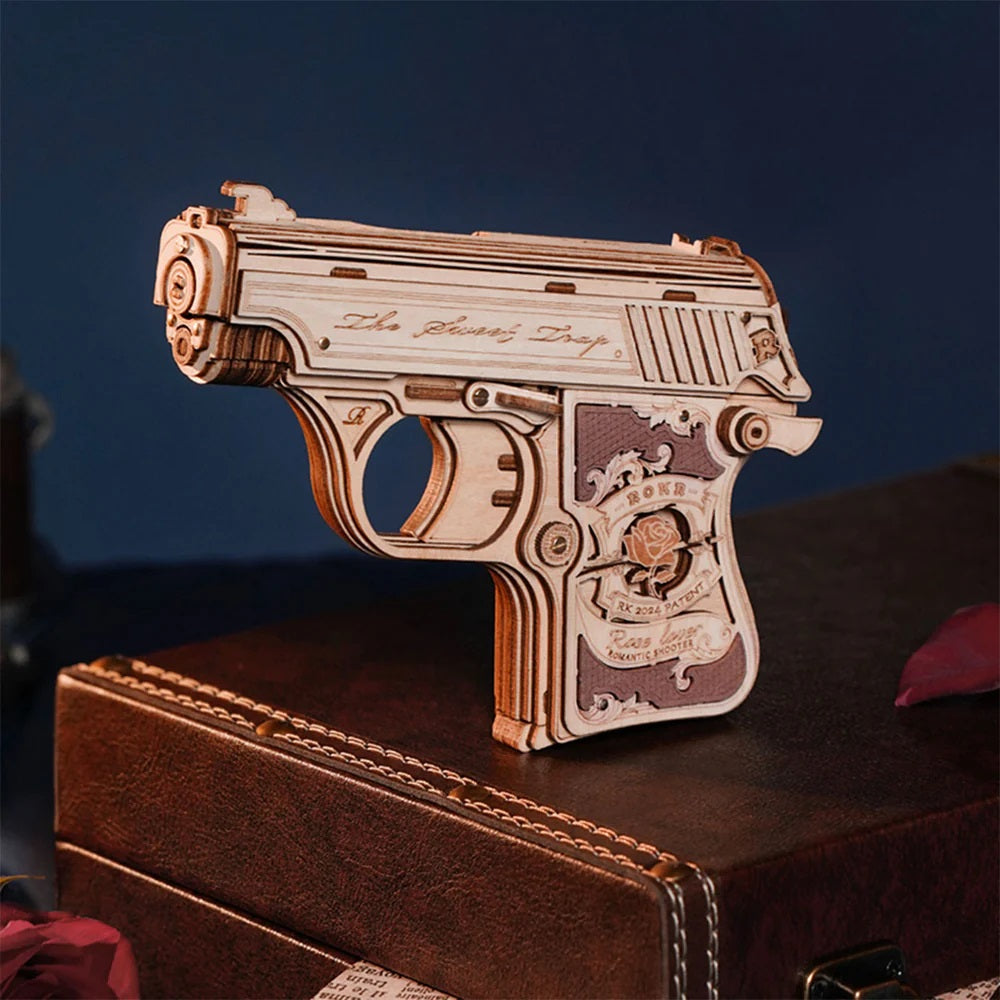Robotime Mini Gun Toy Wooden 3D Puzzle — Mechanical Puzzles