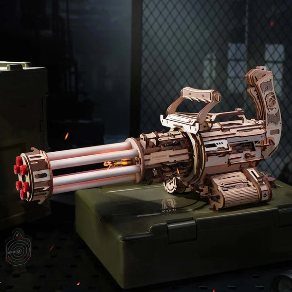 ROKR-Robotime - Rotating Barrel Machine Gun Toy 3D Wooden Puzzle