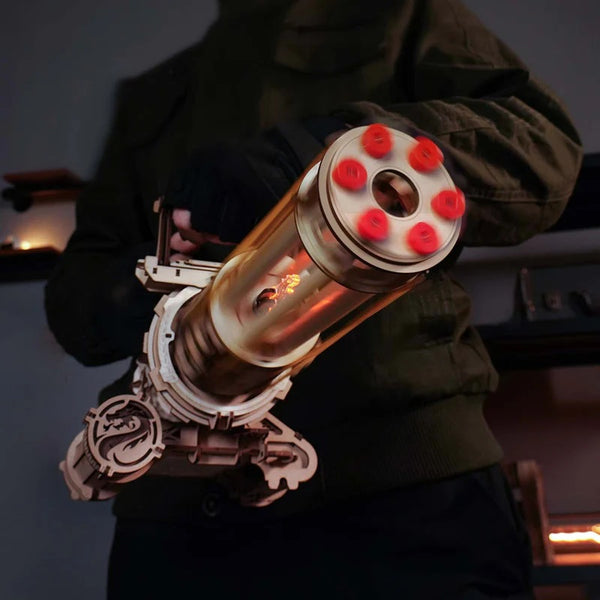 ROKR-Robotime - Rotating Barrel Machine Gun Toy 3D Wooden Puzzle