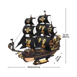 Robotime - The Seahorse Barque Sailing Ship Scale Model Vehicle