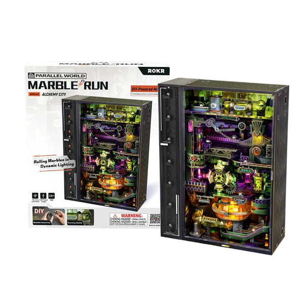 Robotime - Alchemy City, Mechanical Marble Run, w/Automatic Ascent Set — DIY Mechanical 3D Puzzle