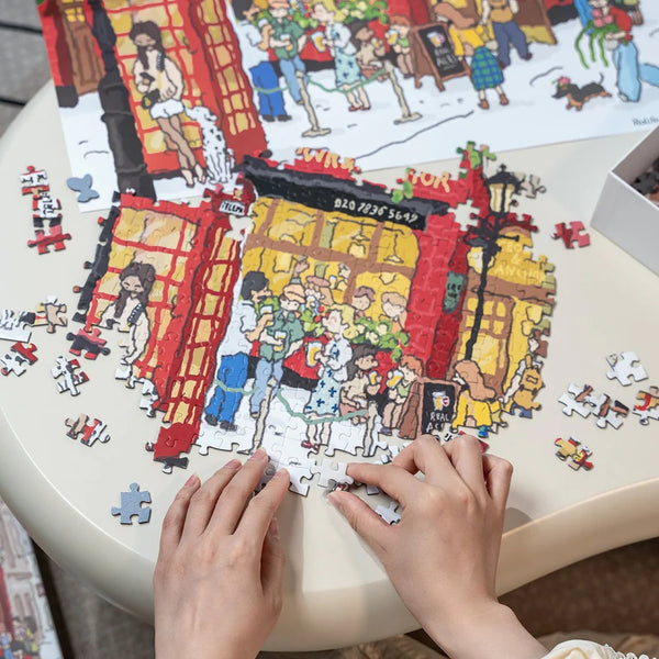 Robotime Welcome to Covent Garden 1000 Piece Jigsaw Puzzle — Wooden Puzzle