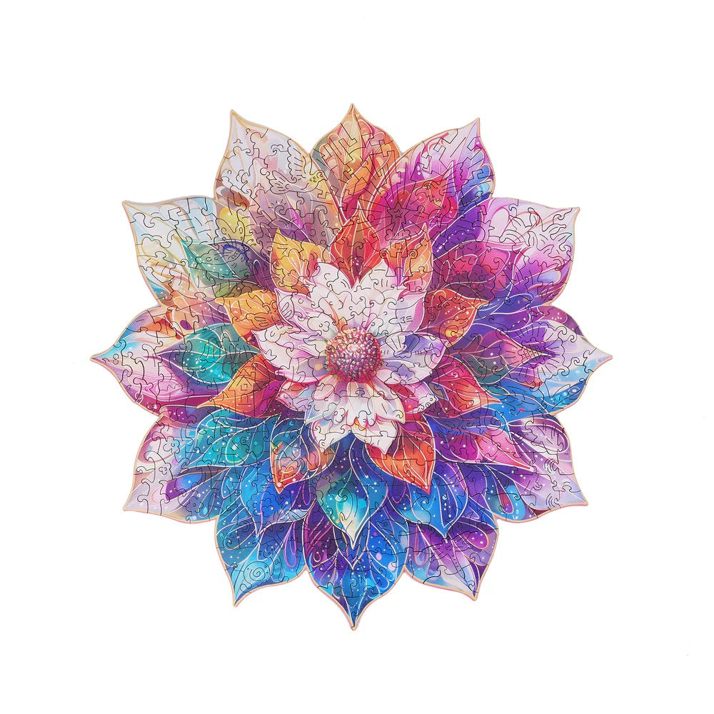 Robotime Rowood - Mystic Mandala Flower Wooden Jigsaw Puzzle — Wooden Puzzle