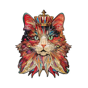 Robotime Rowood - Cat King 200pc Wooden Jigsaw Puzzle — Wooden Puzzle
