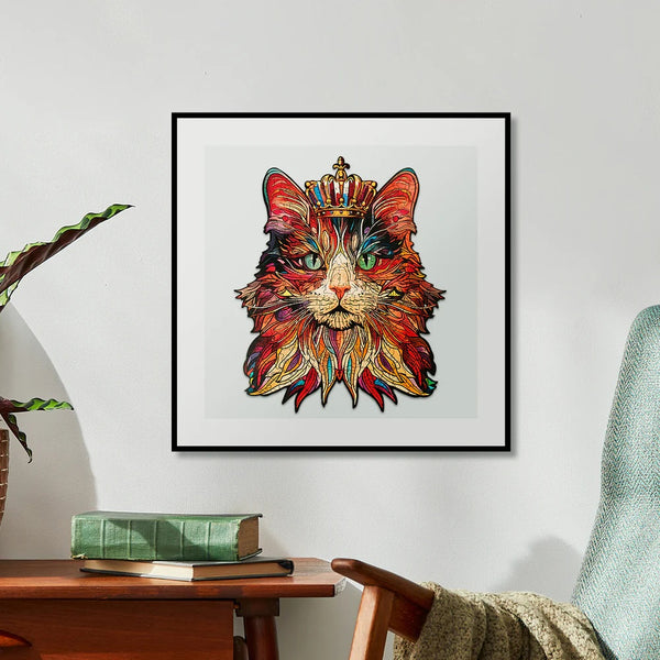 Robotime Rowood - Cat King 200pc Wooden Jigsaw Puzzle — Wooden Puzzle