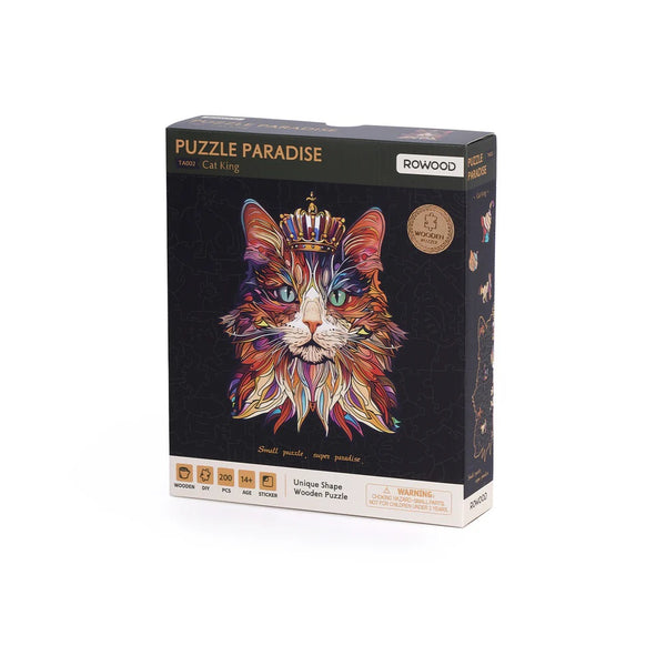 Robotime Rowood - Cat King 200pc Wooden Jigsaw Puzzle — Wooden Puzzle