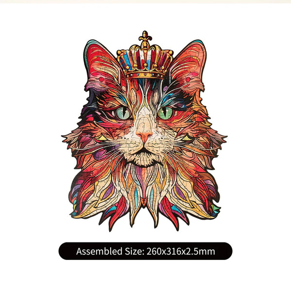 Robotime Rowood - Cat King 200pc Wooden Jigsaw Puzzle — Wooden Puzzle