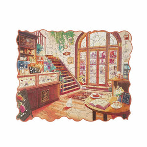 Robotime Rowood - Cozy Winter Cafe 200-Piece Wooden Jigsaw Puzzle — Wooden Puzzle
