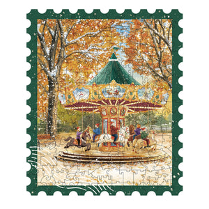 Robotime Rowood Golden Autumn Carousel Wooden Jigsaw Puzzle — Wooden Puzzle