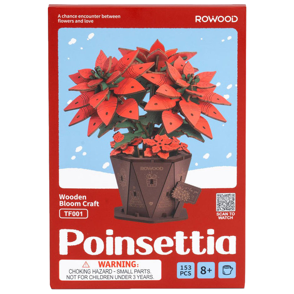 Robotime Rowood - Poinsetta Wood Bloom Craft — Wooden Puzzle