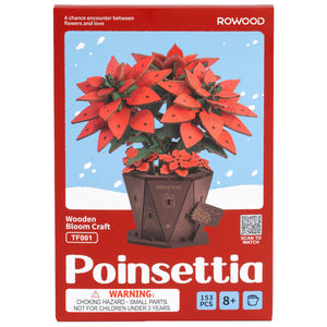 Robotime Rowood - Poinsetta Wood Bloom Craft — Wooden Puzzle
