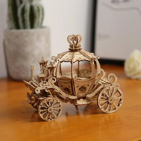 Robotime - Classic 3D Wood Puzzles; Pumpkin Carriage/Cart — 3D Wooden Puzzle