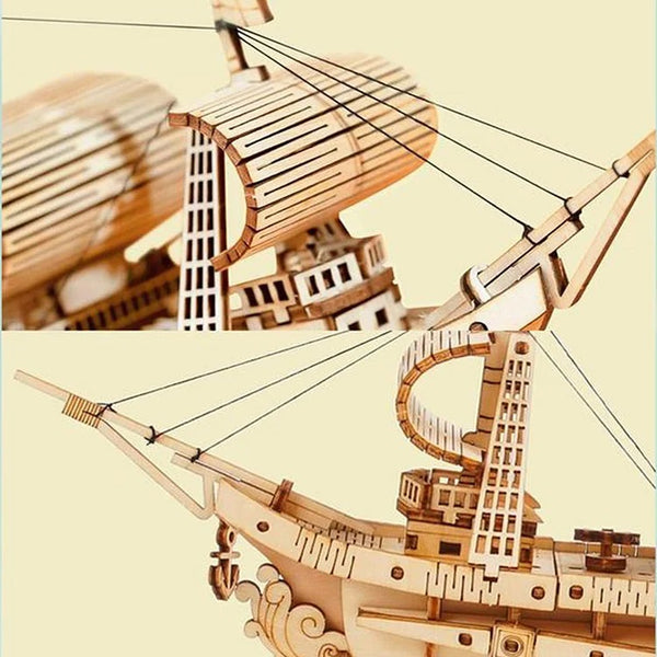 Robotime - Classic 3D Wood Puzzles; Sailing Ship - Echo Six Hobbies