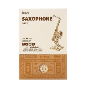 Robotime - Musical Instruments; Saxophone — 3D Wooden Puzzle