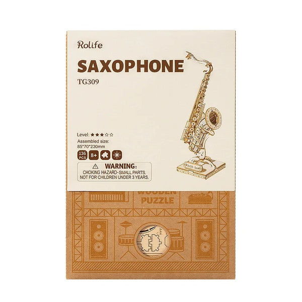 Robotime - Musical Instruments; Saxophone — 3D Wooden Puzzle