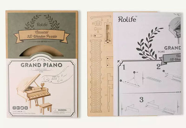Robotime - Classic 3D Wood Puzzles; Grand Piano — 3D Wooden Puzzle