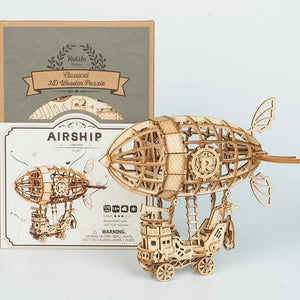 Robotime - Classic 3D Wood Puzzles; Airship — 3D Wooden Puzzle