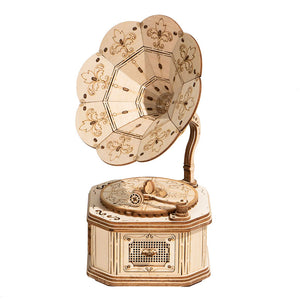 Robotime - Classic 3D Wood Puzzles; Gramophone — 3D Wooden Puzzle
