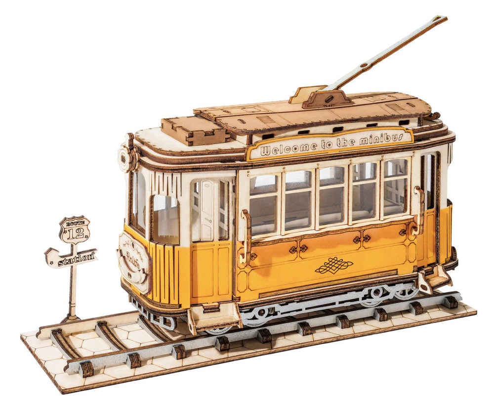 Robotime - Classic 3D Wood Puzzles; Tramcar — 3D Wooden Puzzle