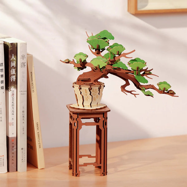 Robotime - Evergreen Pine Bonsai DIY Wooden 3D Puzzle — 3D Wooden Puzzle