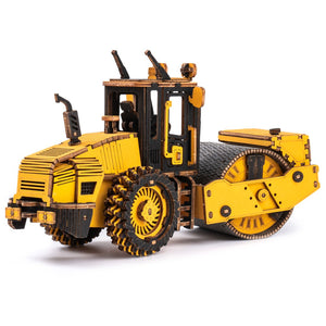 Robotime-ROKR Road Roller 3D wooden puzzle TG701K - Echo Six Hobbies