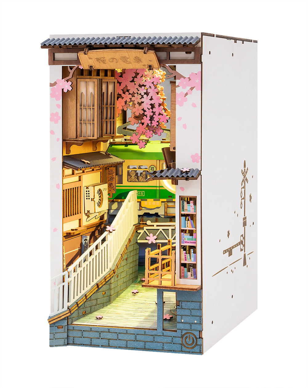 Robotime Stories in Books; Sakura Tram — Book Nook Shelf Insert