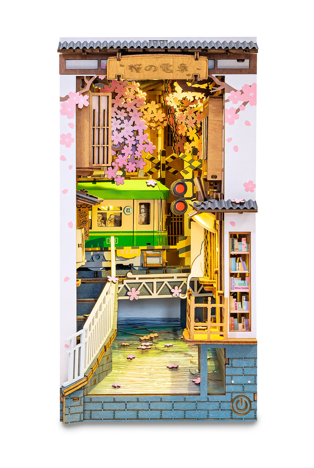 Robotime Stories in Books; Sakura Tram — Book Nook Shelf Insert