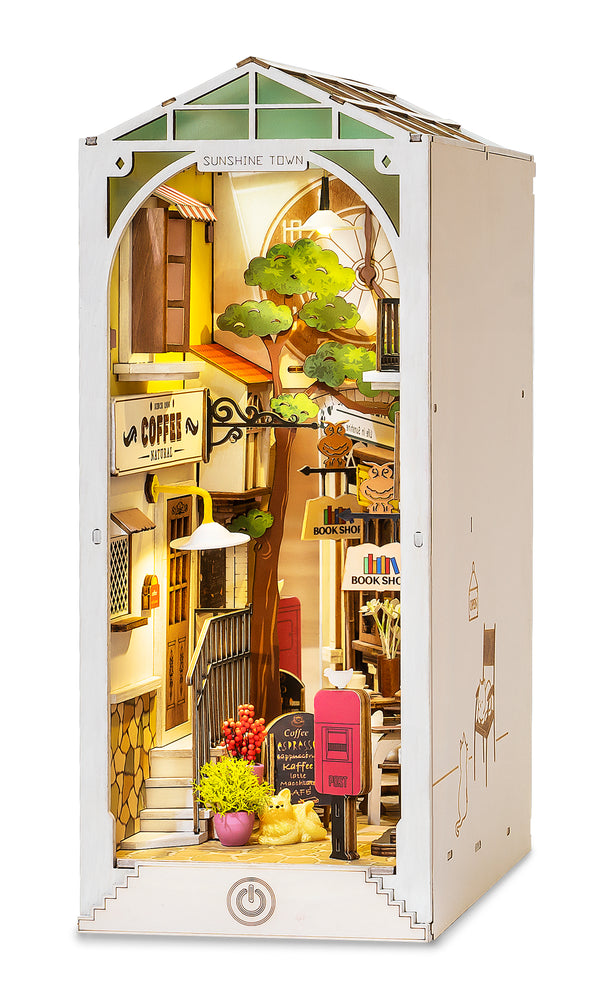 Robotime Stories in Books; Sunshine Town — Book Nook Shelf Insert